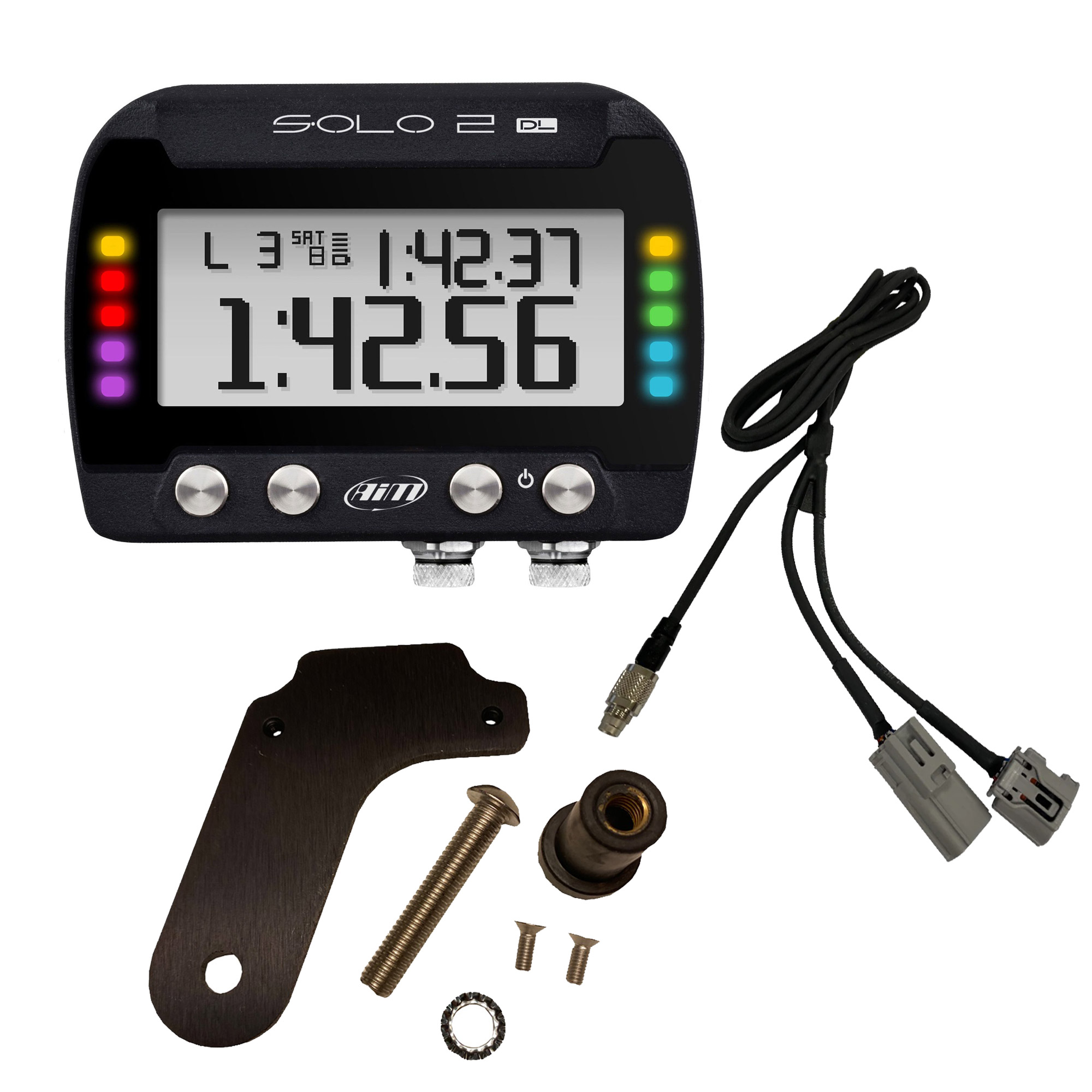 AIM Motorsport Solo 2 DL GPS Lap Timer With Bike Specific Bracket & ECU