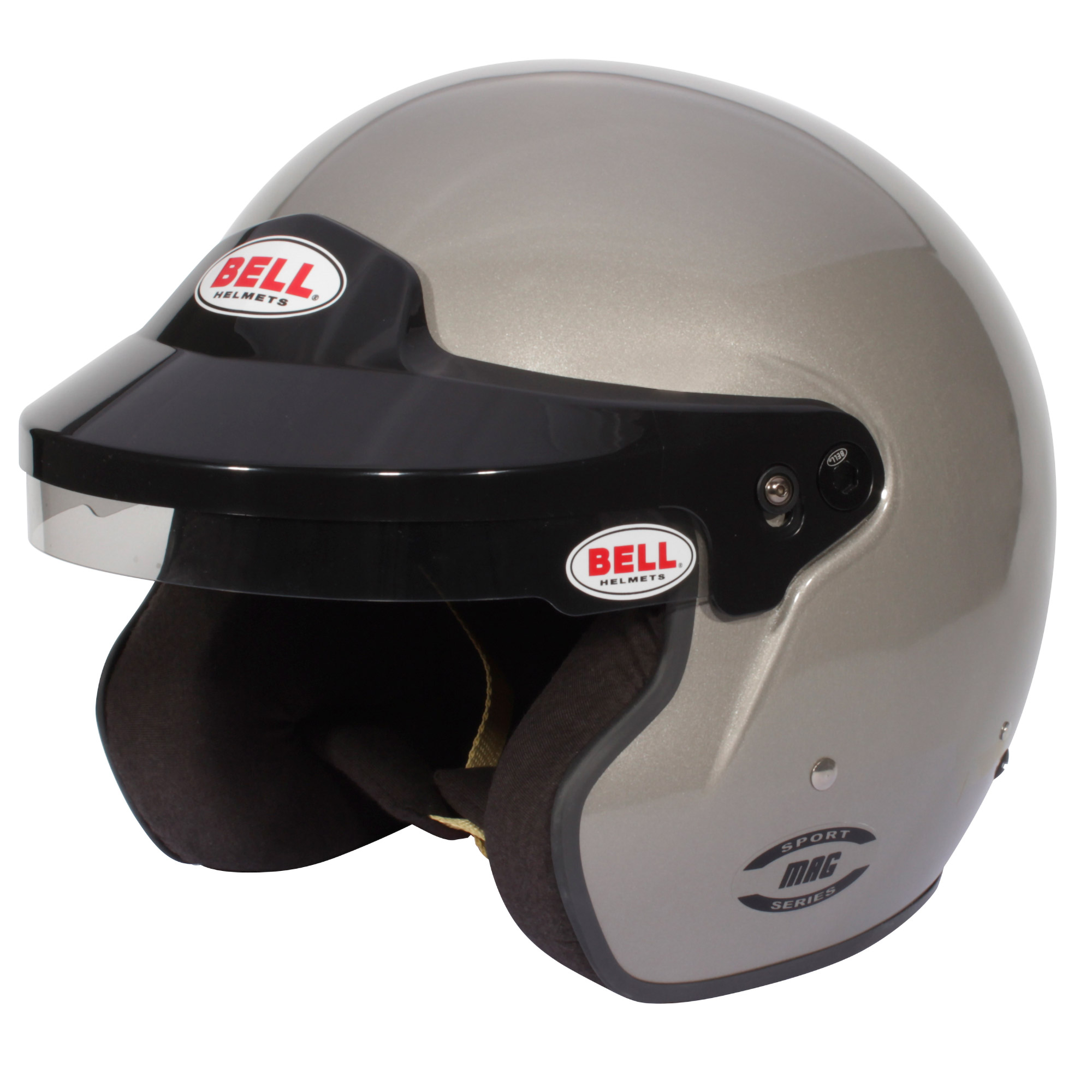 Bell Mag Titanium Silver Helmet - FIA 8859-2024 Approved, Open Face, Lightweight - Picture 4 of 16