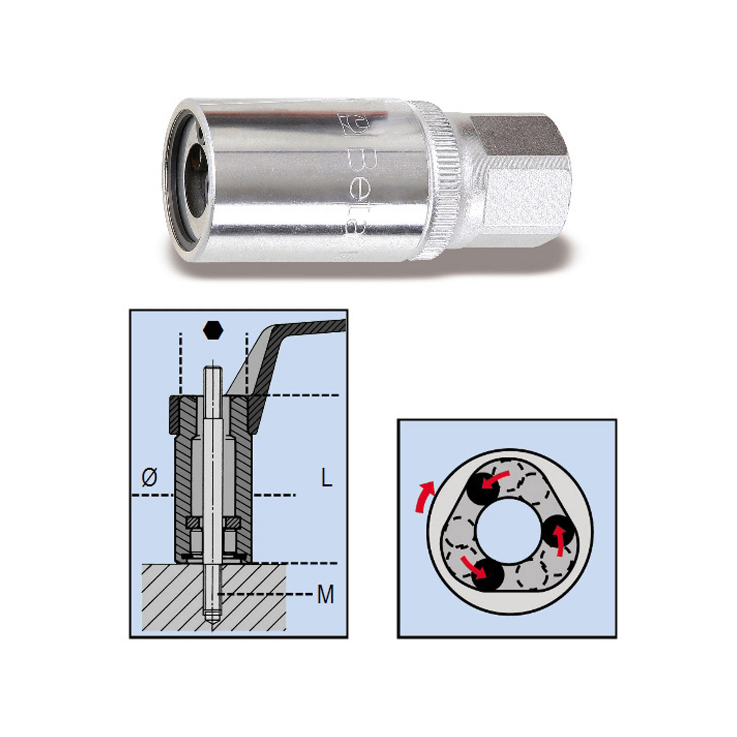 Beta Tools / Garage Roller Stud Extractor With 1/2&amp;quot; Square Drive -  10mm 8014230638898 | eBay