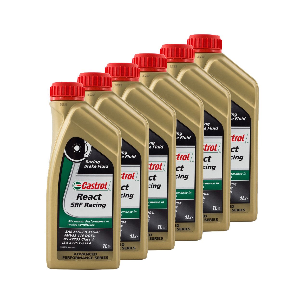 6 x Castrol React SRF DOT 4 Racing Brake / Braking Fluid - 6 x 1 Litre