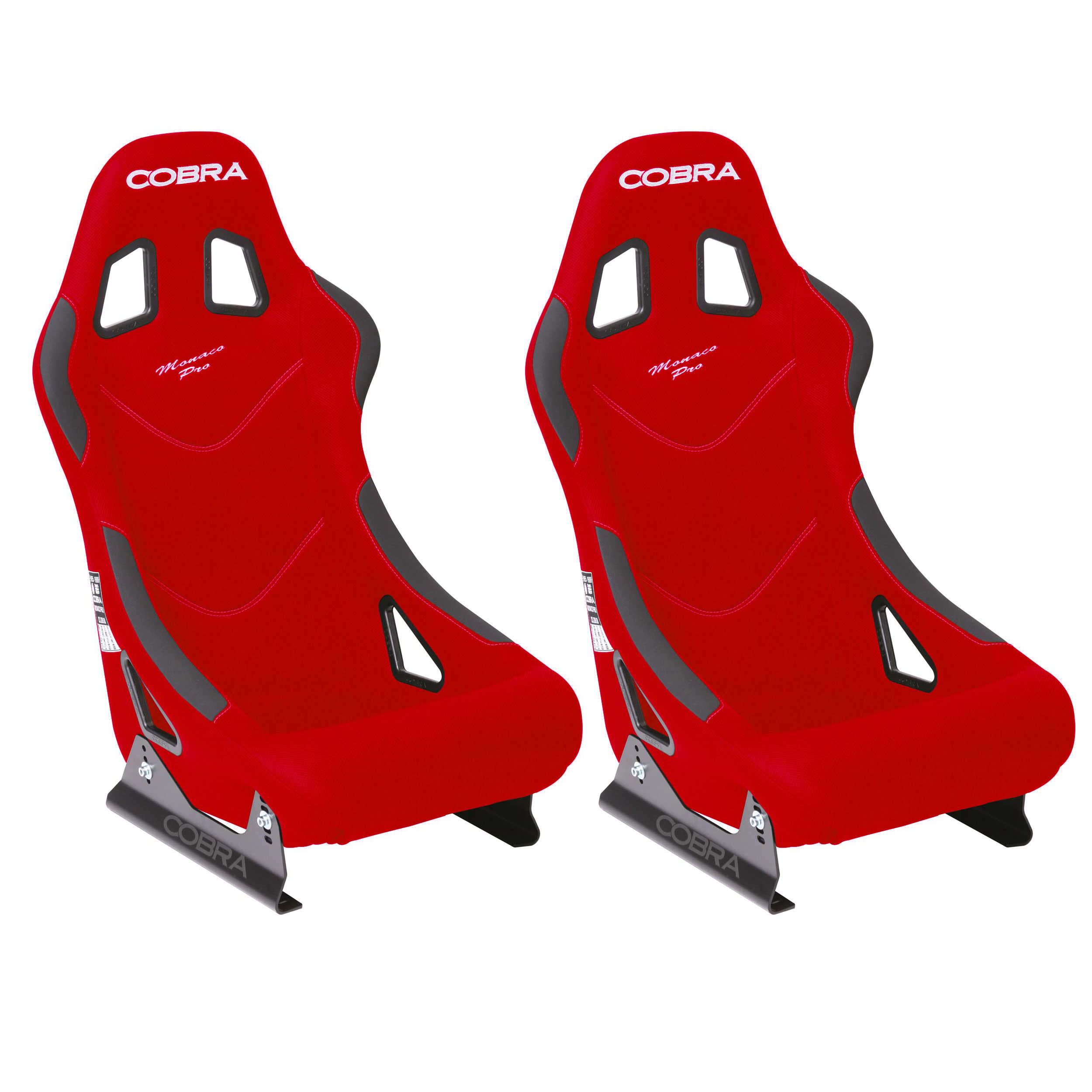 2 X Cobra Monaco Pro Fia Approved Race Rally Bucket Seats Red Ebay