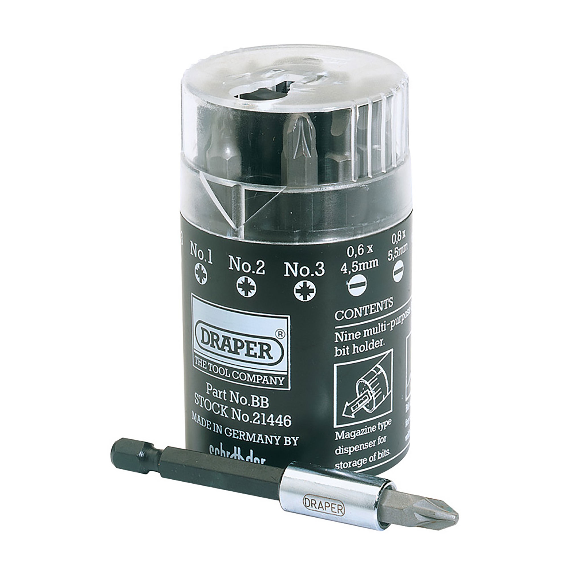 Draper Tools Expert 10 Piece Schroder Screwdriver Bit Dispenser Set