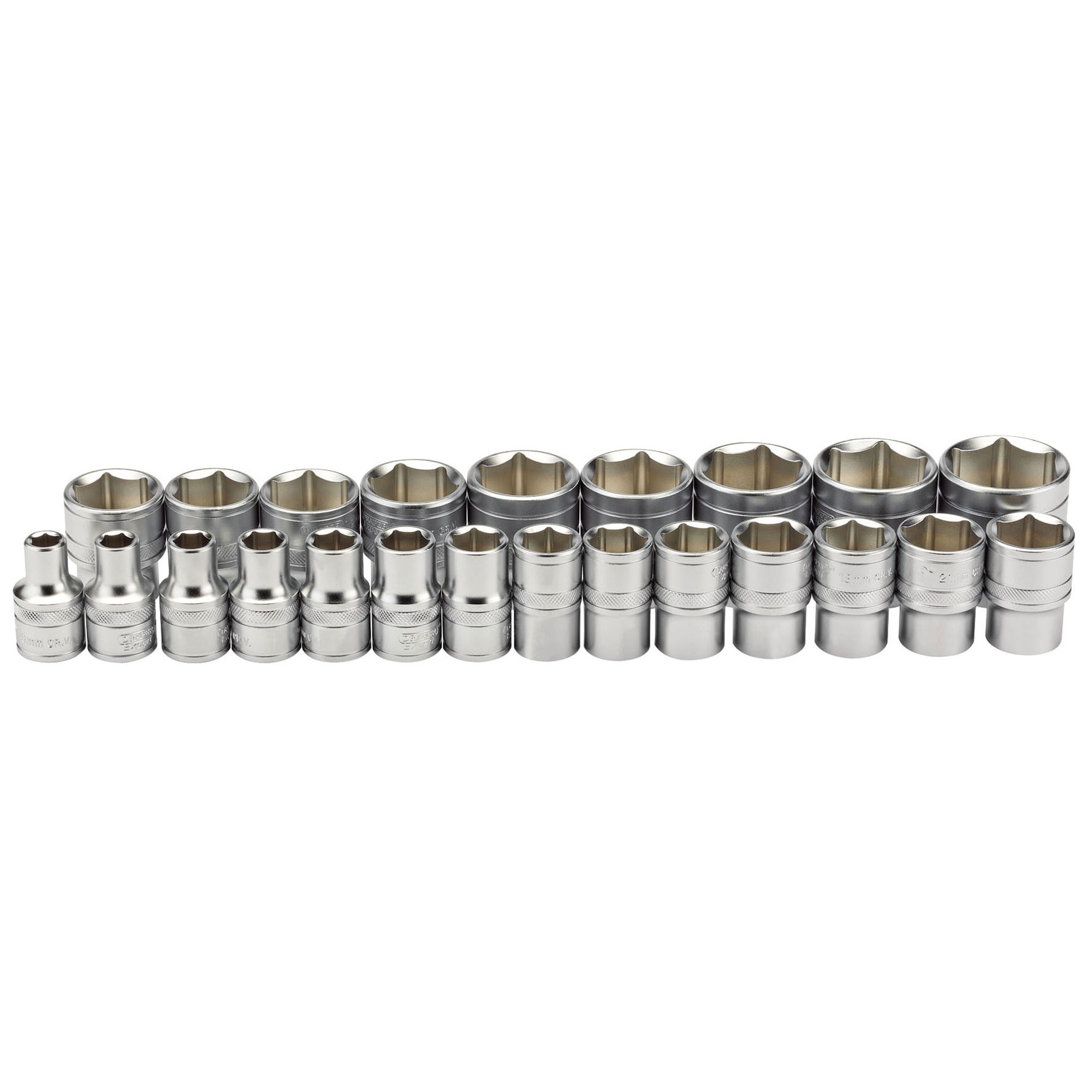 Draper 1/2'' Square Drive Metric Socket Set Sold Loose 23 Piece - 34566 ...