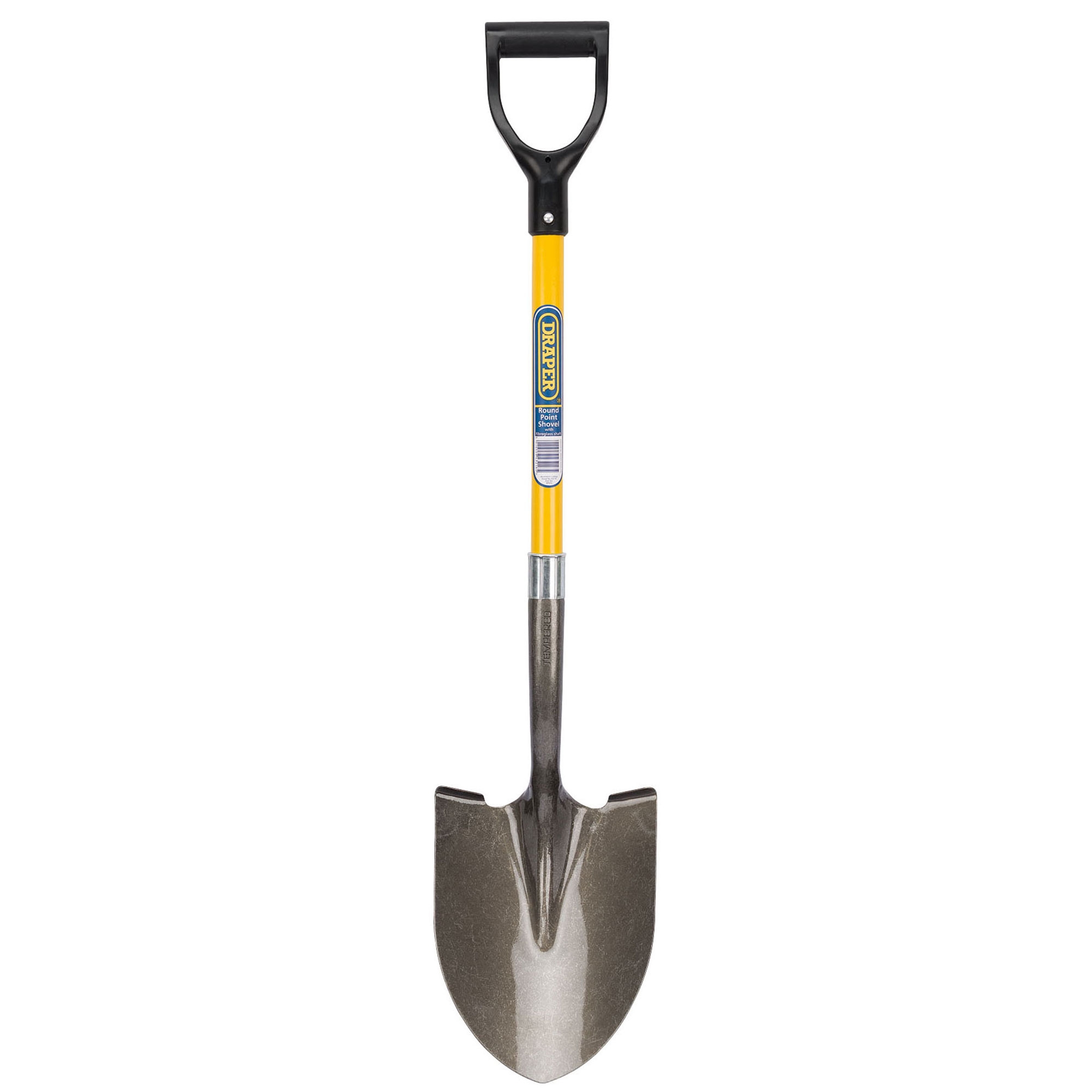 Draper Round Digging Builders Work Point Shovel With Fibreglass Shaft