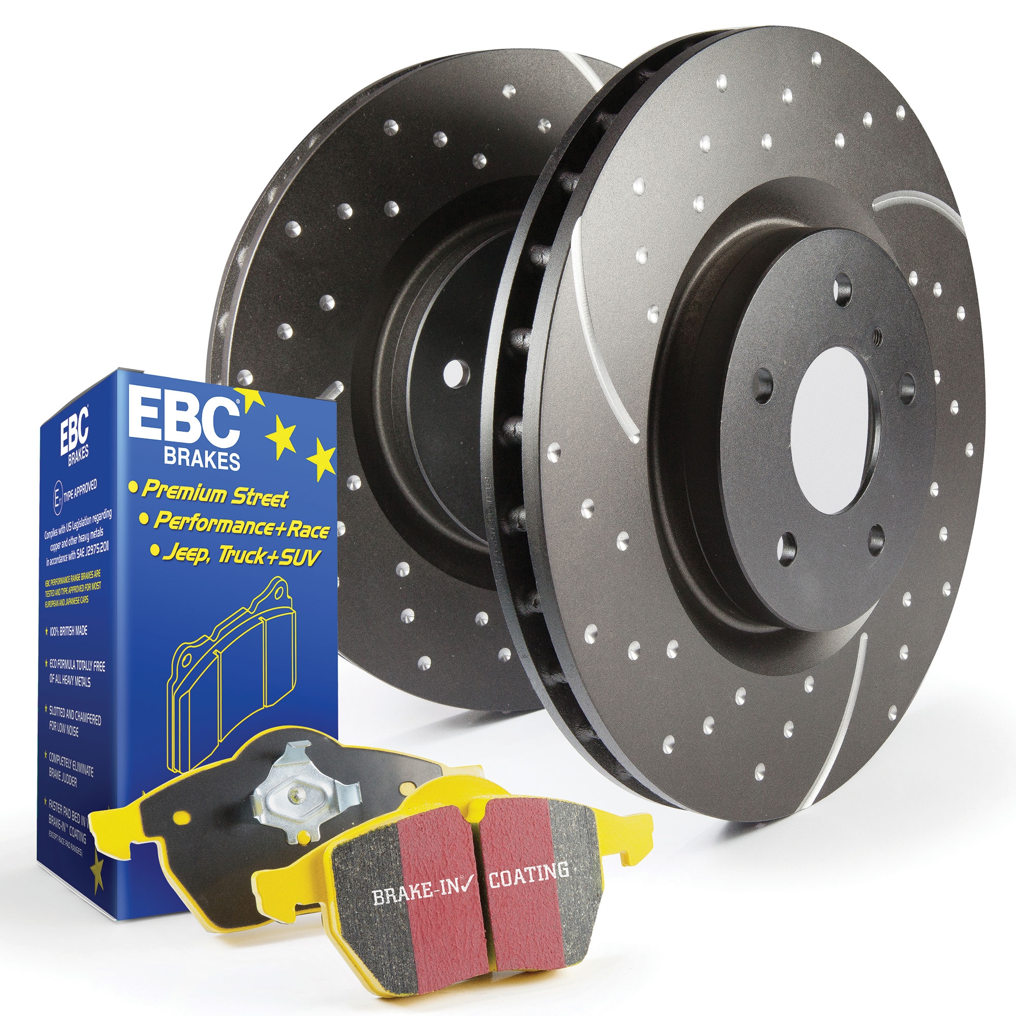 Rear Sport Brake Discs and EBC Ultimax Pads Fits Honda Civic FN2