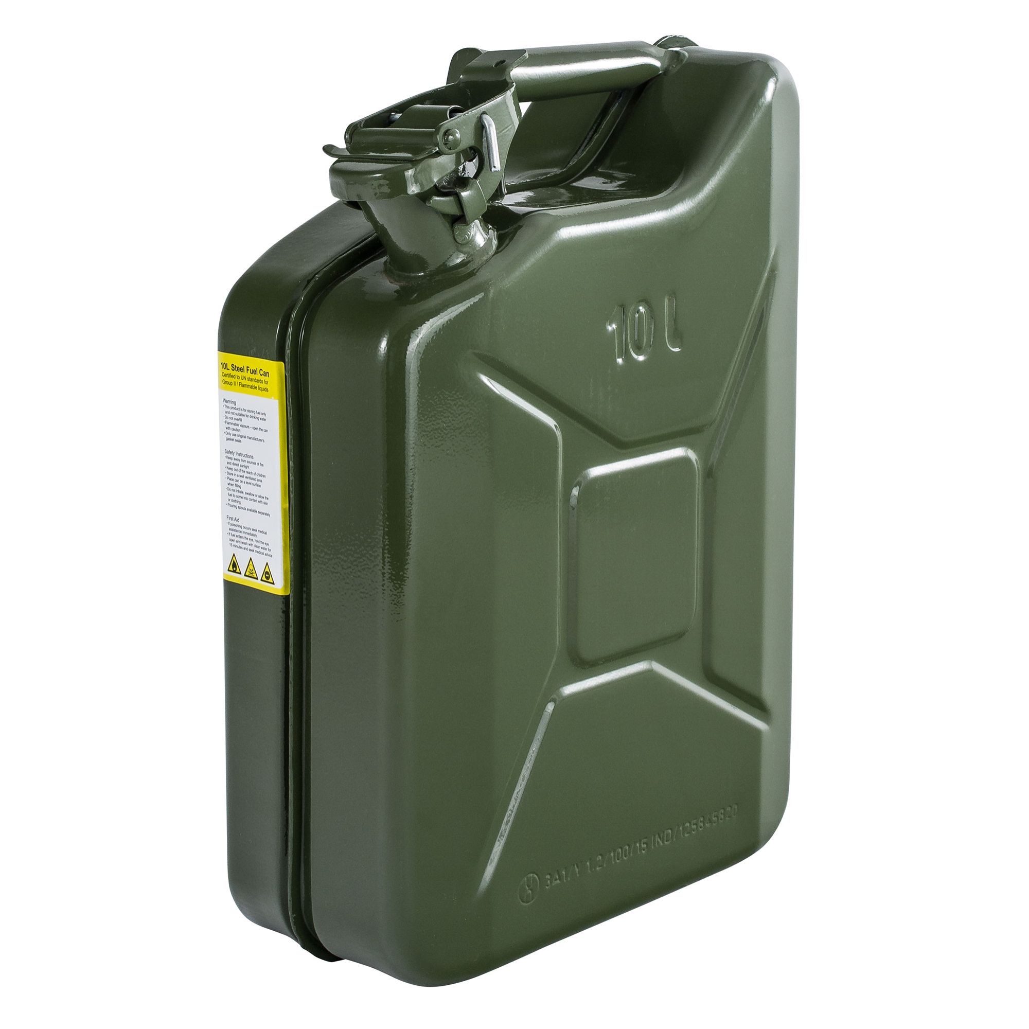 10L Tall Fuel Diesel Petrol Oil Water Steel Jerry Can With Baylent Cap ...