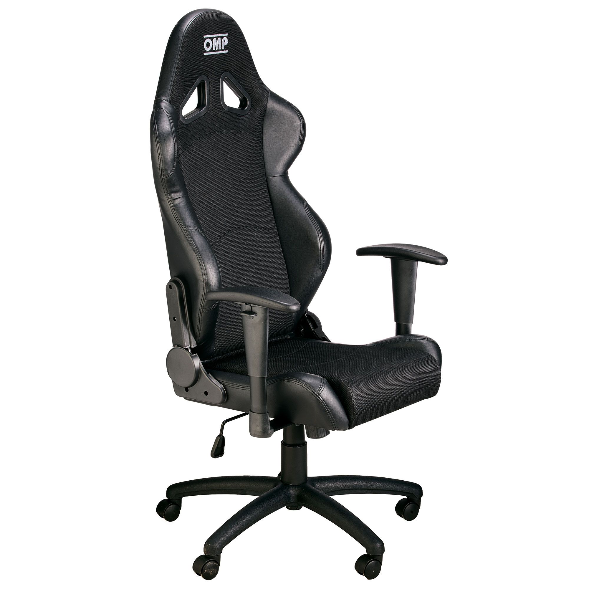 Omp Racing Seat Swivel Wheeled Office Chair Faux Leather Black Yellow Ebay