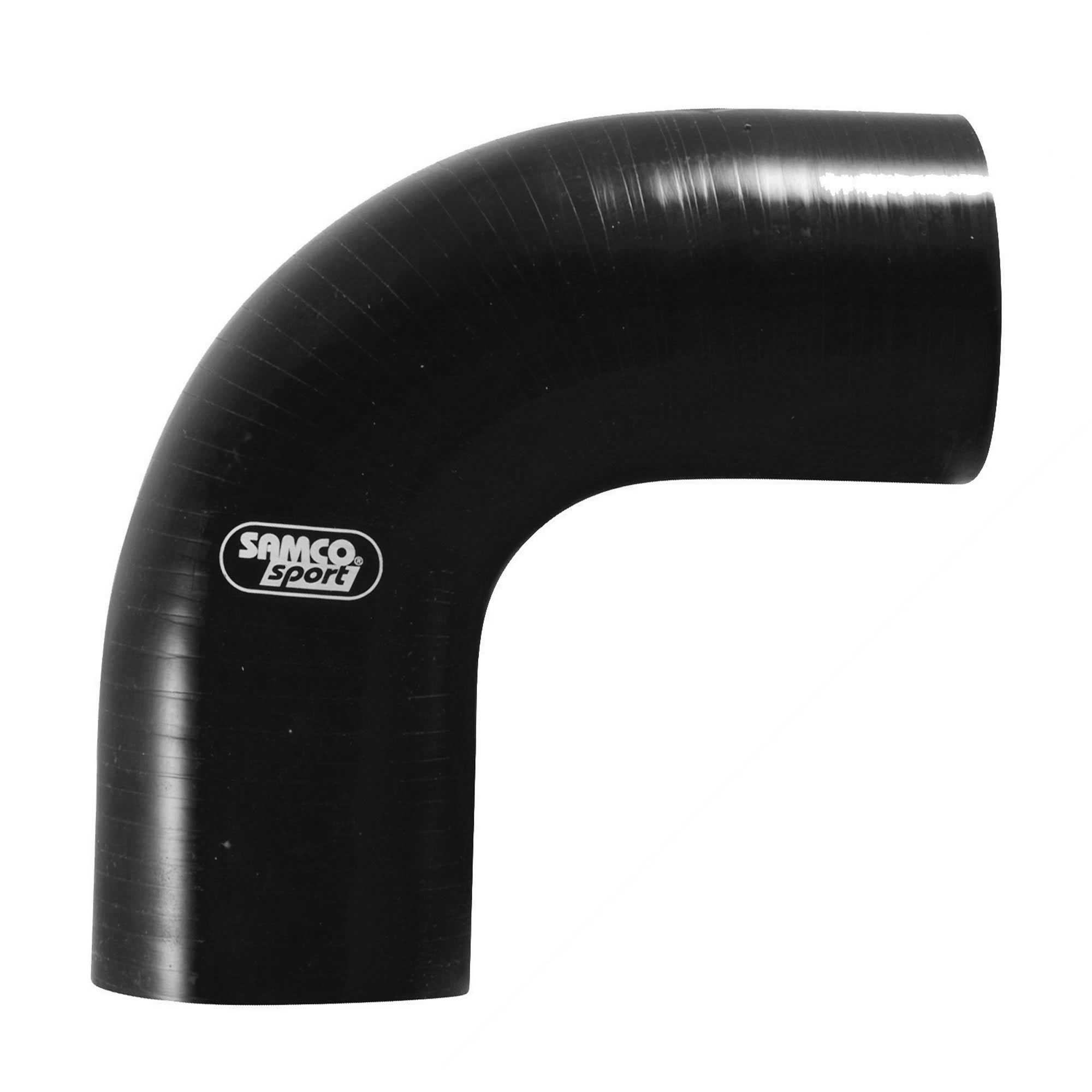 Classic Black Silicone Hose 90 Degree Reducing Bend OEM Finish SELECT SIZE 