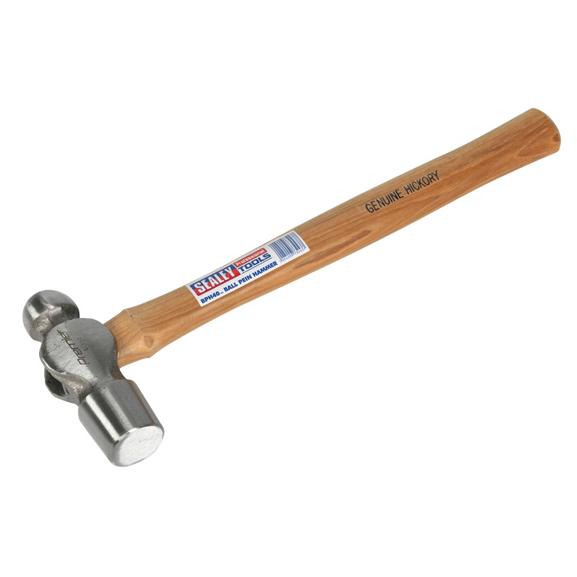 Sealey Drop Forged Steel Ball Pein Hammer - 2.5lb - Hickory Shaft ...