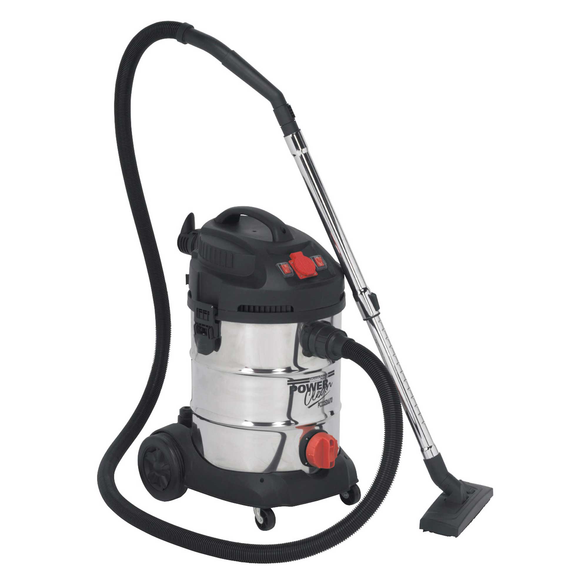 Sealey Vacuum Cleaner Industrial 30ltr 1400W/230V Stainless Bin Auto