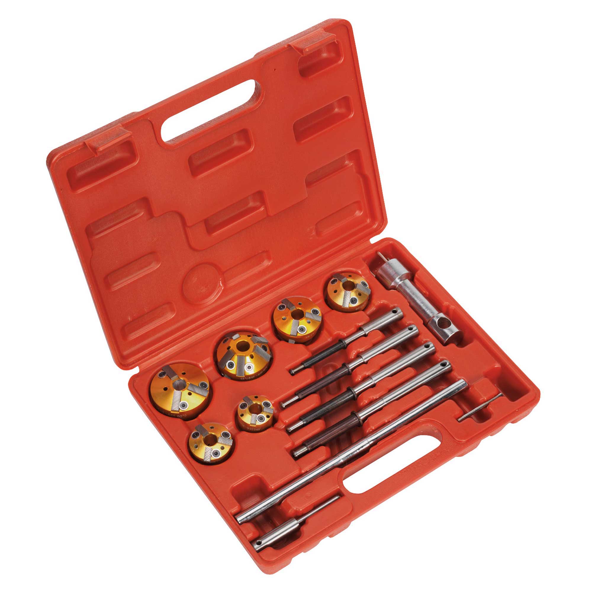 Sealey Inlet / Exhaust Valve Seat Cutter Set With 14pc Cutter Blades