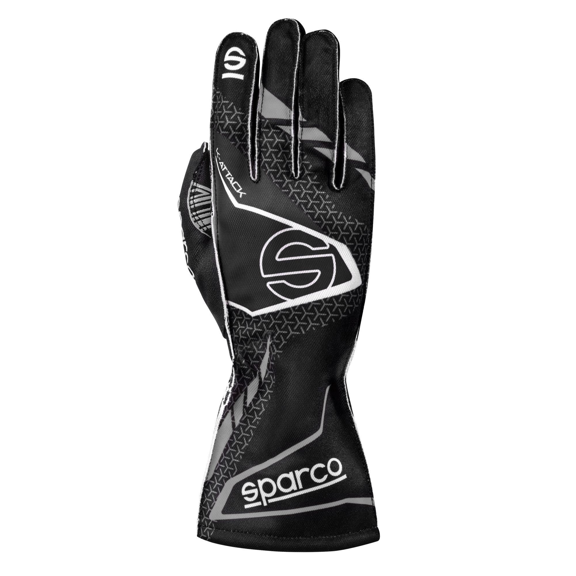 Sparco K-Attack Kart Gloves - Pre-Curved Fingers, Silicone Printed Palm