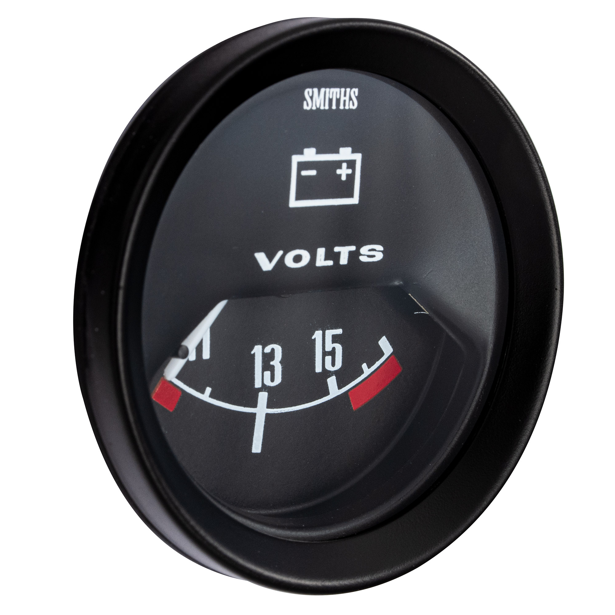 Smiths Vintage Race Classic Voltmeter Gauge With Black Dial Face And