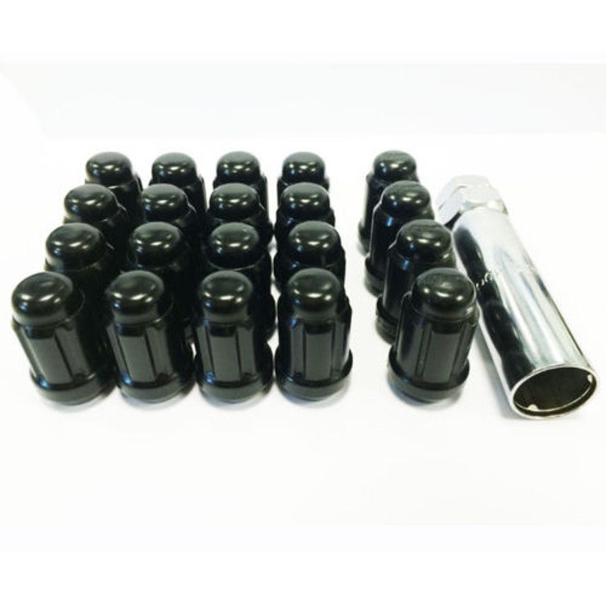BIMECC M14x1.5 Black Tuner Alloy Wheel Nuts – Internal Drive, 20 Pack + Key, Fits Dodge Ford Honda