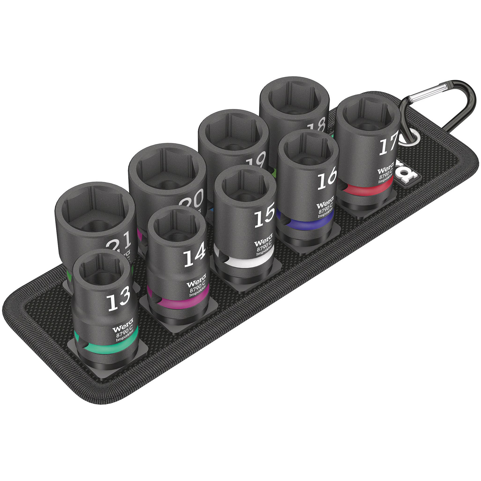 Wera 1/2 Inch 9Piece Impaktor Impact Socket Set On Belt Holder Belt C