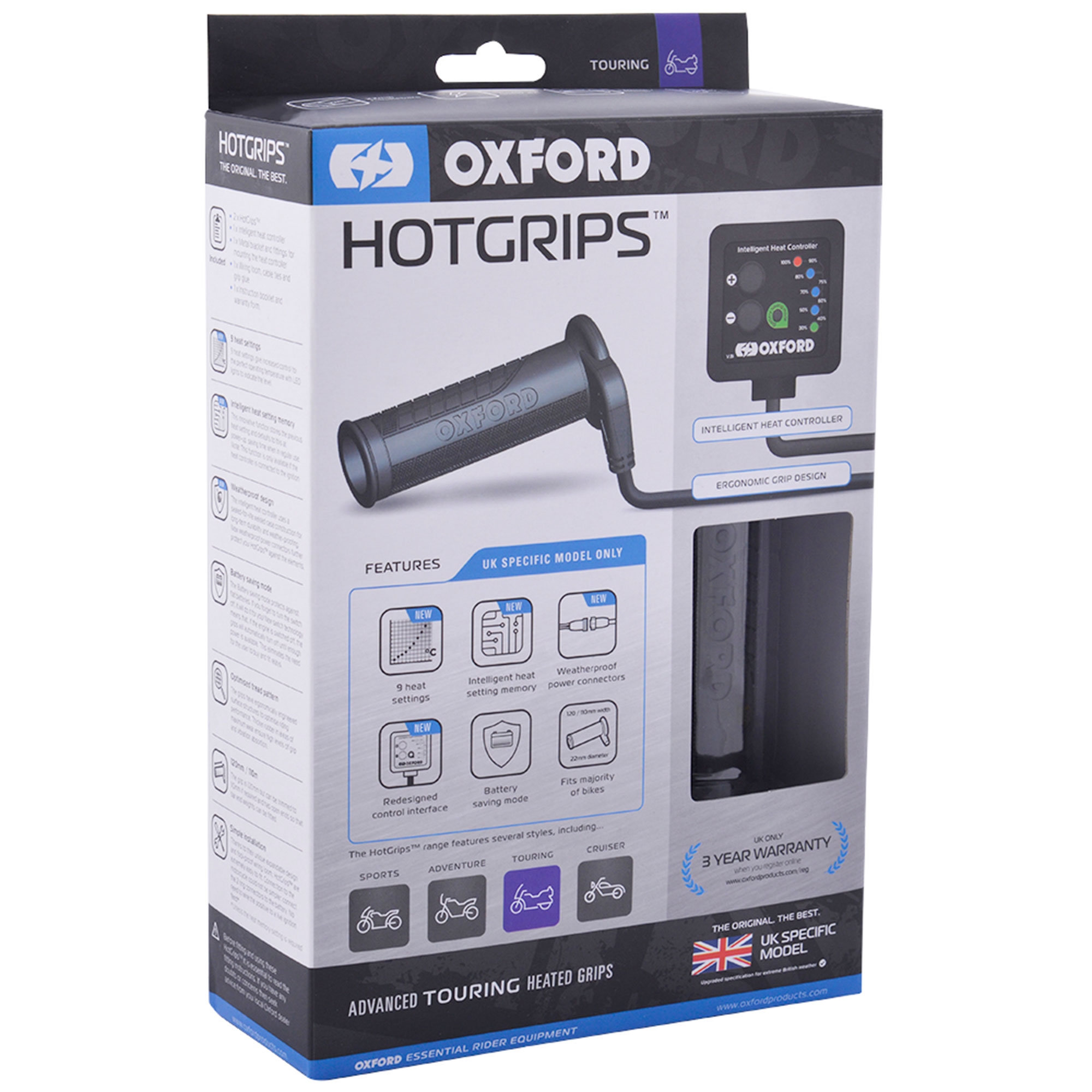 Oxford Advanced Touring Heated Bike / Motorcycle Handlebar Grips - (EL691UK)
